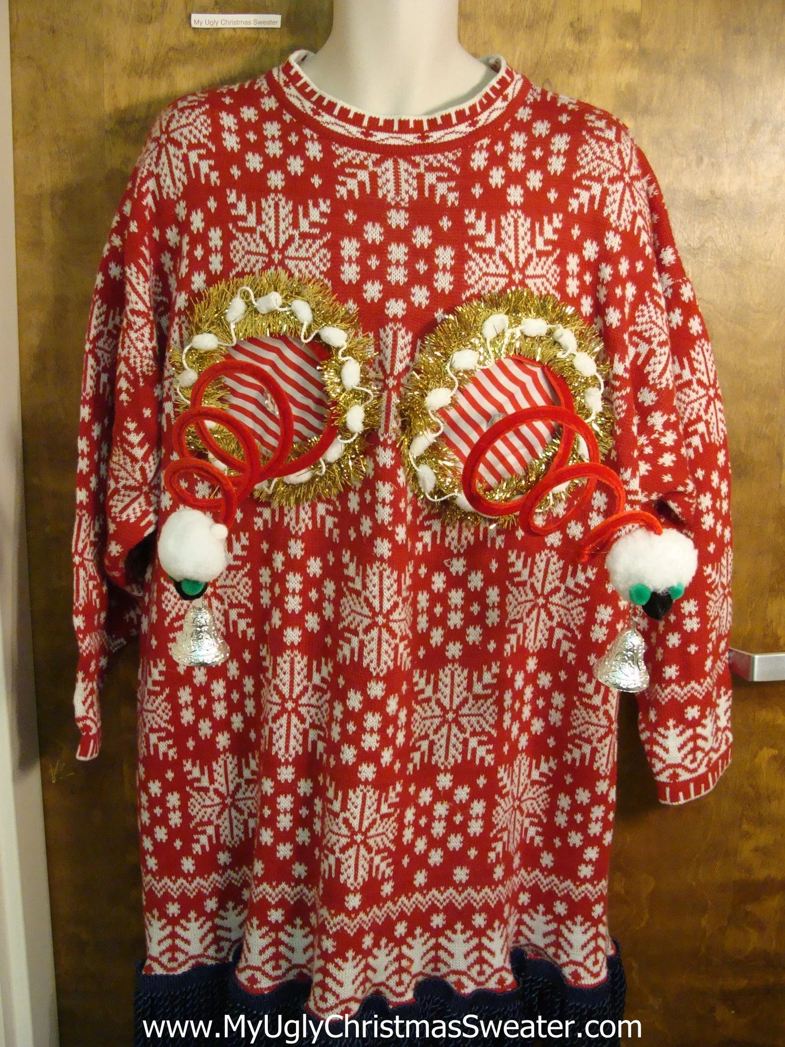 Best Long Red Dress or Sweater with Funny Boobs