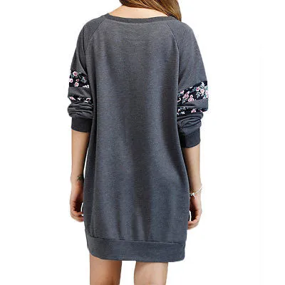 Floral oversize tshirt sweater dress