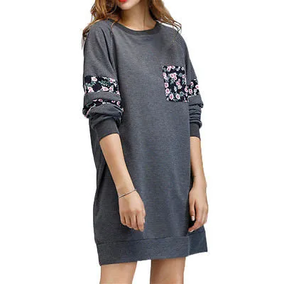 Floral oversize tshirt sweater dress
