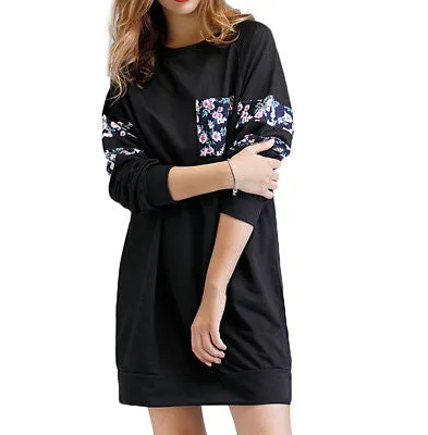 Floral oversize tshirt sweater dress