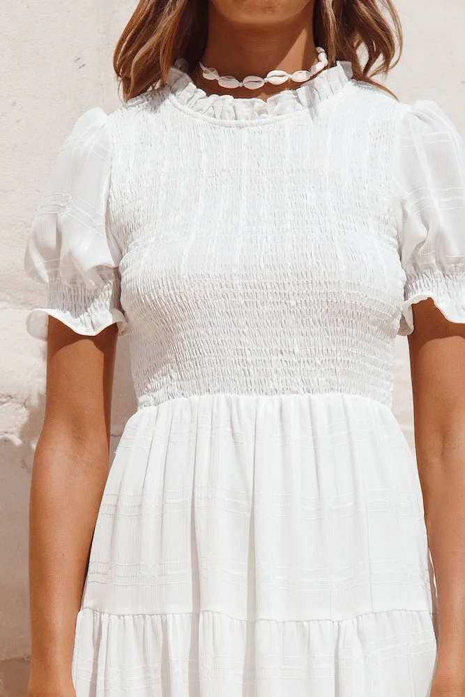 Pale Moonlight Midi Dress White