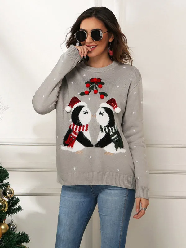 Women's Kissing Penguins Christmas Jumper